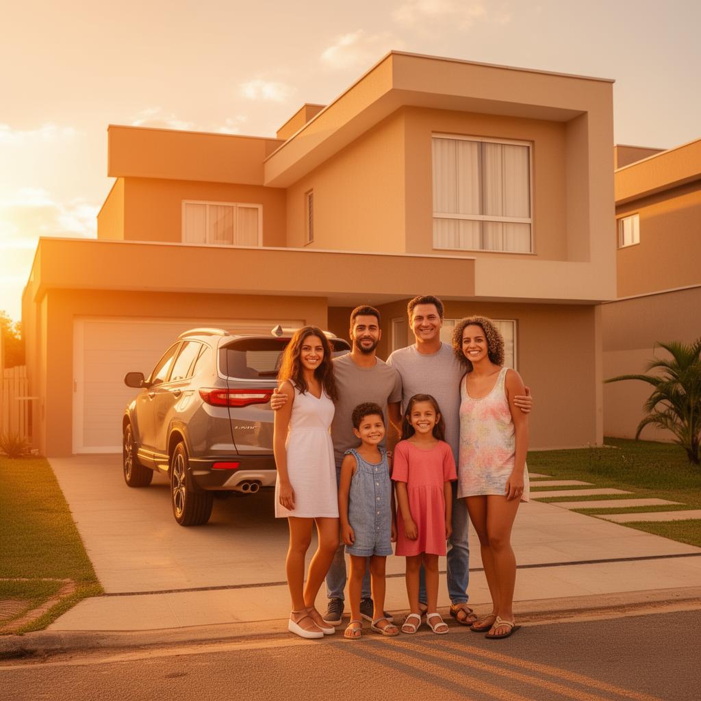 Família realizando sonhos com crédito facilitado